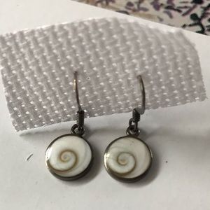 Dangly white shell earrings